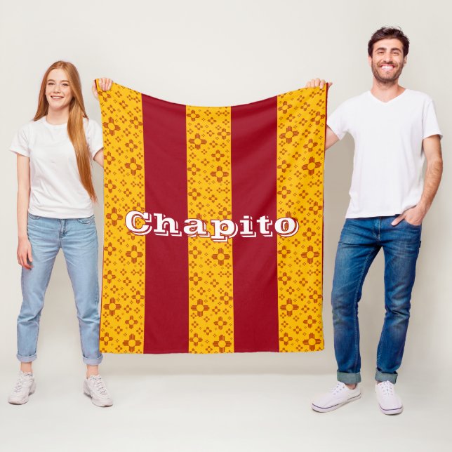 Vertikale Streifen Zia Sun Red Yellow New Mexico Fleecedecke (Beispiel)