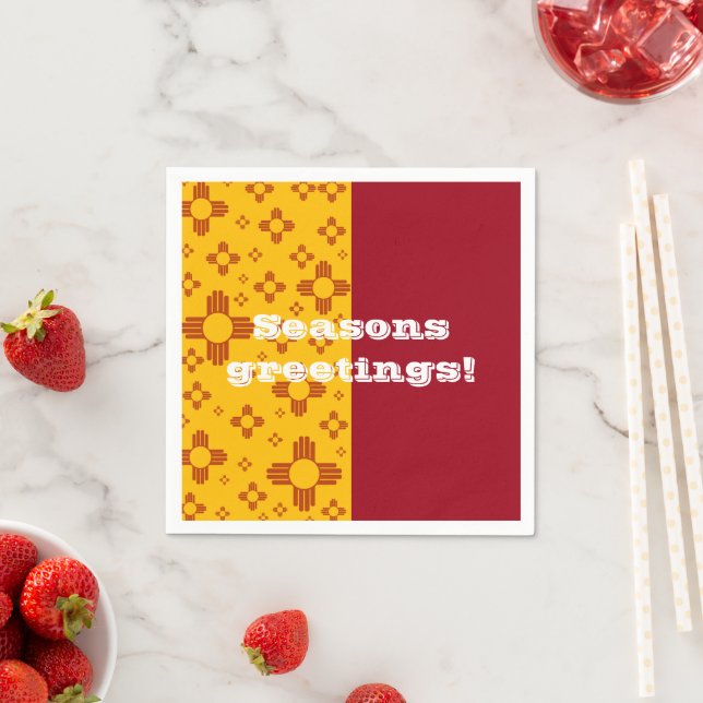 Vertikale Streifen Zia Sun Red Yellow New Mexico Serviette (Beispiel)