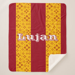 Vertikale Streifen Zia Sun Red Yellow New Mexico Sherpadecke