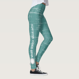 vertikale Textteams nennen die aquamarinen Legging Leggings