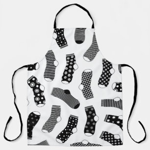 Vertikale Textur der gestreiften und polka dot soc Schürze