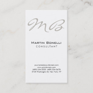Vertikale Trendy Chic Monogram Business Card Visitenkarte