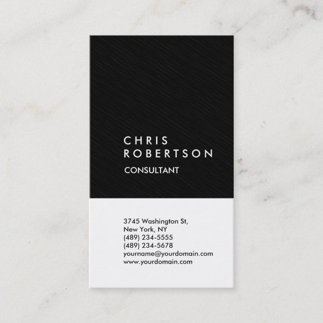 Vertikale trendy White Gray Muster Business Card Visitenkarte (Vorderseite)