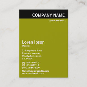 Vertikale Überschrift - Schwarz mit Grün 99900 Visitenkarte