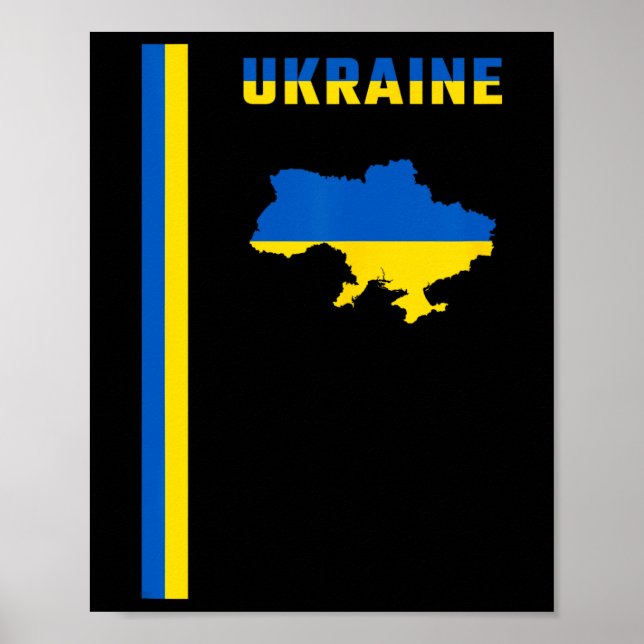 Vertikale ukrainische Flagge Poster (Vorne)