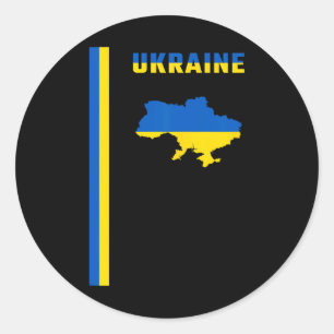 Vertikale ukrainische Flagge  Runder Aufkleber