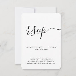 Vertikale Website für Minimalistisch reservierte S RSVP Karte