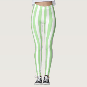 Vertikale weiche grüne und weiße Streifen Leggings