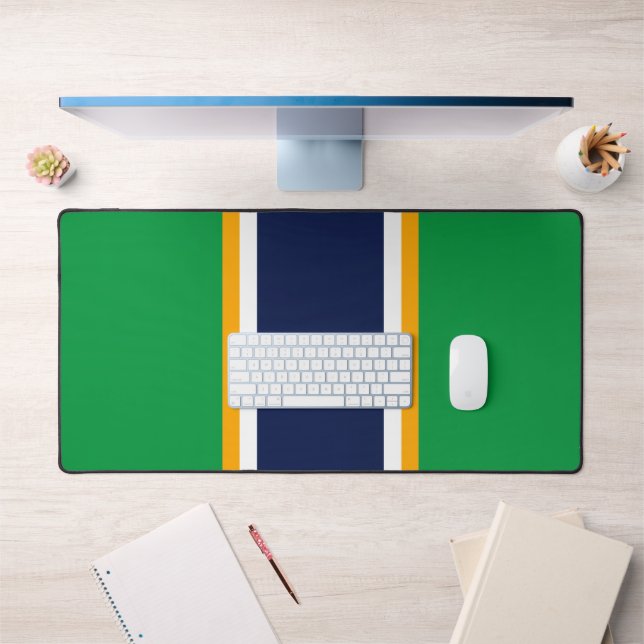Vertikale, weiße gelbe Streifen auf fett grünen St Schreibtischunterlage (Büro 1)