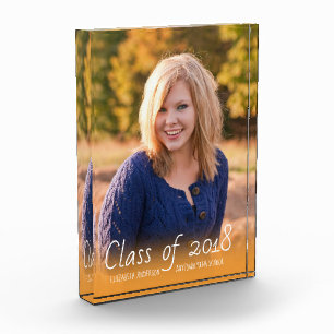 Vertikaler Foto-Abschluss-orange Klasse von 2018 Fotoblock