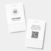 Vertikaler Mitarbeiter-ID-Ausweis | QR-Code-Name-A