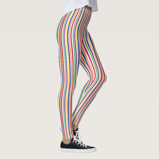 Vertikaler Regenbogen-gestreifte Leggings (Rechts)