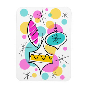 Vertikaler Retro Tree Baubles flexibler Magnet