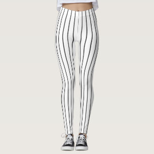 Vertikaler schwarzer und weißer Streifen Leggings