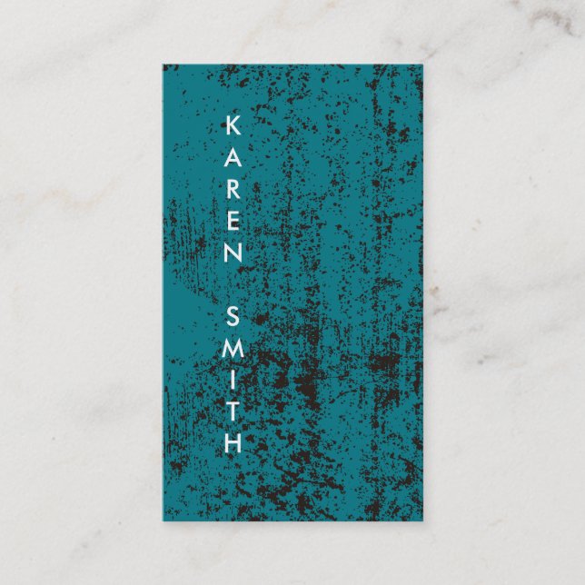 Vertikaler Text Moderner Grunge-Stil Visitenkarte (Vorderseite)
