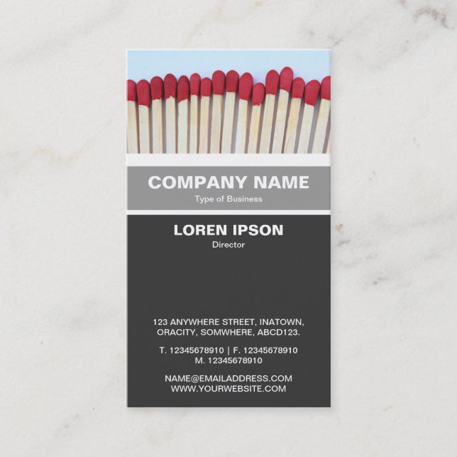 Vertikaler Verband - Matches 03 Visitenkarte (Vorderseite)