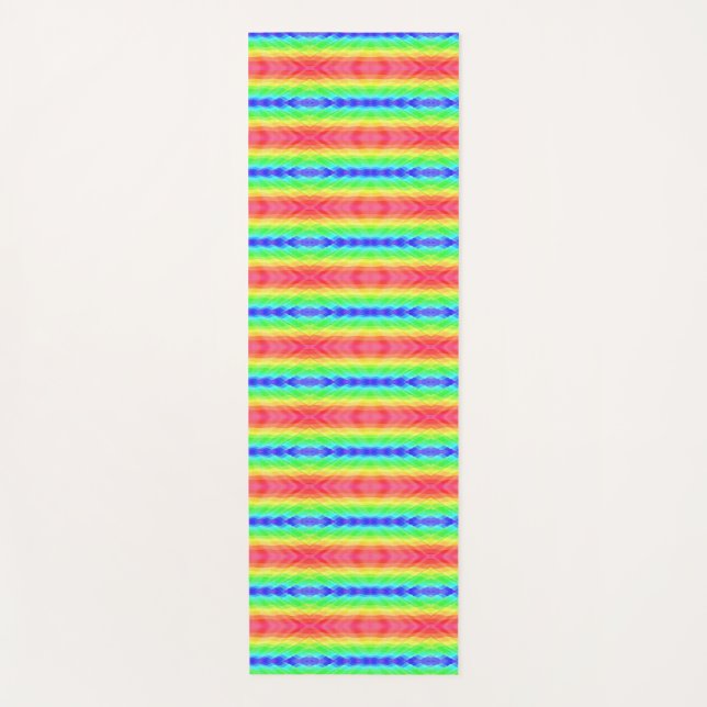 Vertikales Bild eines lebendigen, regenbogenfarben Yogamatte (Vorderseite)