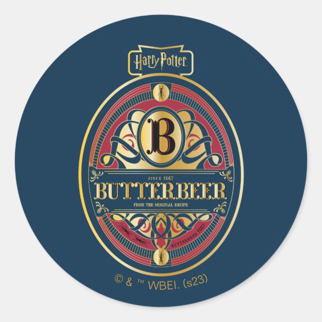 Vertikales BUTTERBEER™-Logo Runder Aufkleber (Vorderseite)