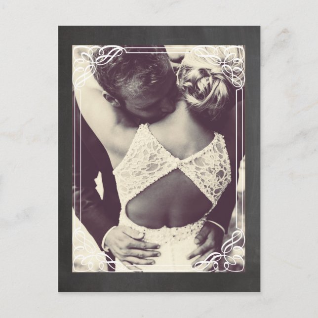 Vertikales chalkuliertes Vorlagenpaar Ankündigungspostkarte (Vorderseite)