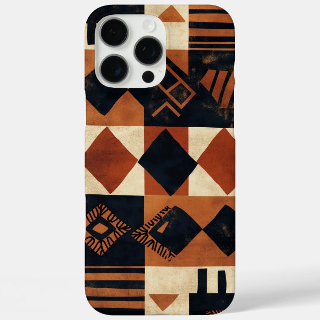 Vertikales Design mit afrikanischen Elementen Case-Mate iPhone Hülle (Rückseite)