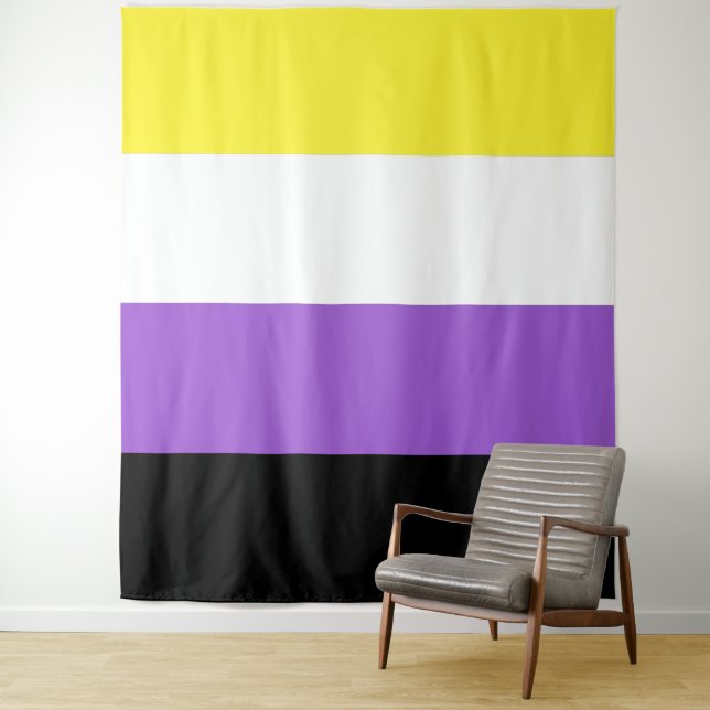 Vertikales Flag für nicht binäre Pride Wandteppich (Beispiel)