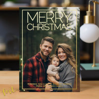 Vertikales Foto Frohe Weihnachten Wüsten grün Gold