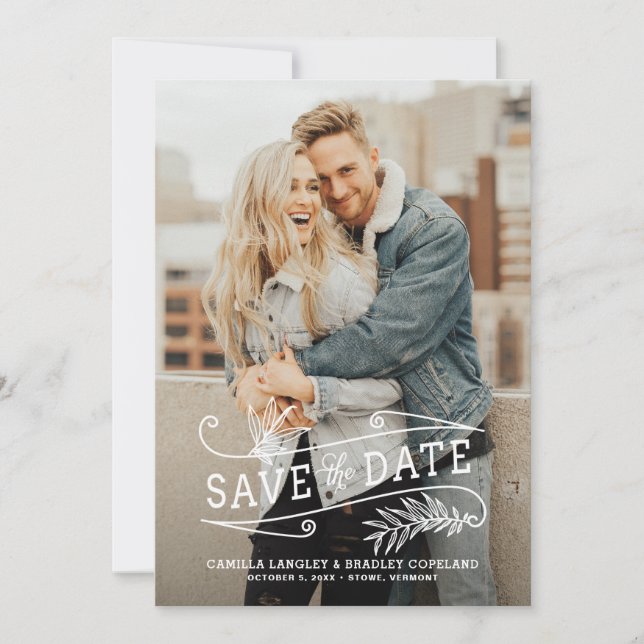 Vertikales Foto für Folienüberlagerungen Save the  Date (Vorderseite)