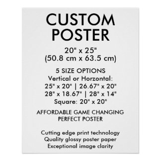 Vertikales Hochglanzposter 20" x 25" maßgefertigt Poster