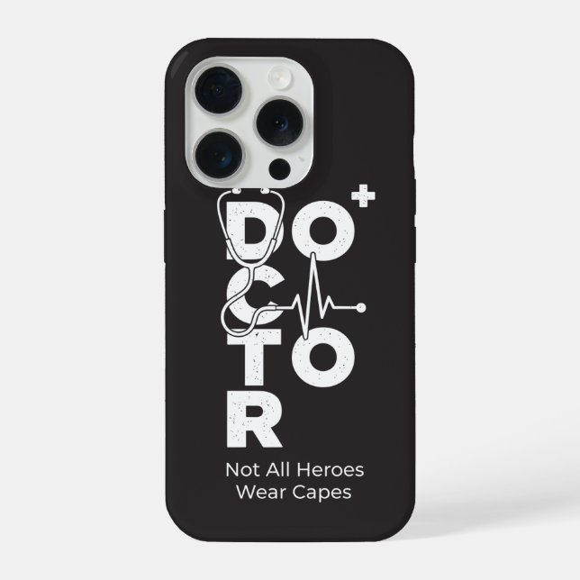 Vertikales Medizin Stethoskop Design Arzt iPhone Hülle (Rückseite)