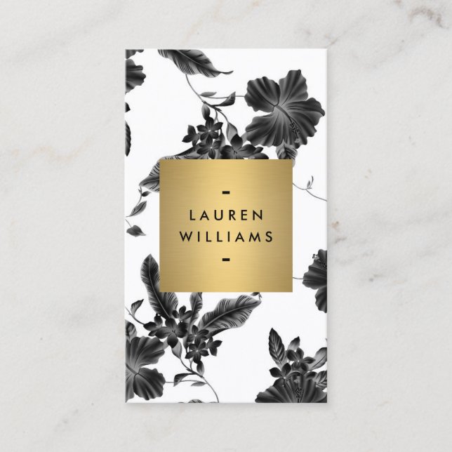 Vertikales Muster für Vintages Schwarzes Flurbild Visitenkarte (Vorderseite)