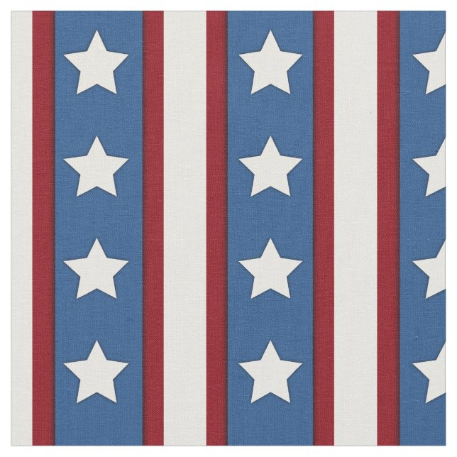 Vertikales rotes weißes Blau der Sterne u. der Stoff (Nahaufnahme)