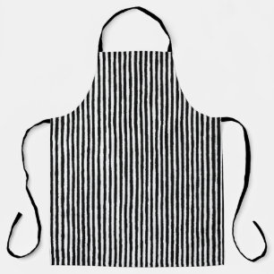 Vertikales Schwarz-Weiß-BW-Muster des Retro-Strei Schürze