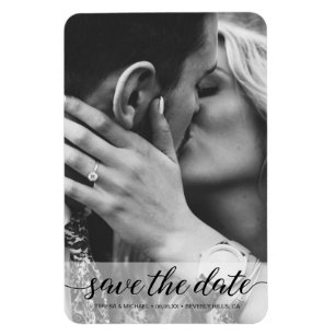 Vertikales Schwarzweiß-Foto Save the Date Magnet