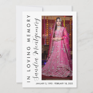 Vertikales Skript für das Love Memory-Beerdigung-P Einladung