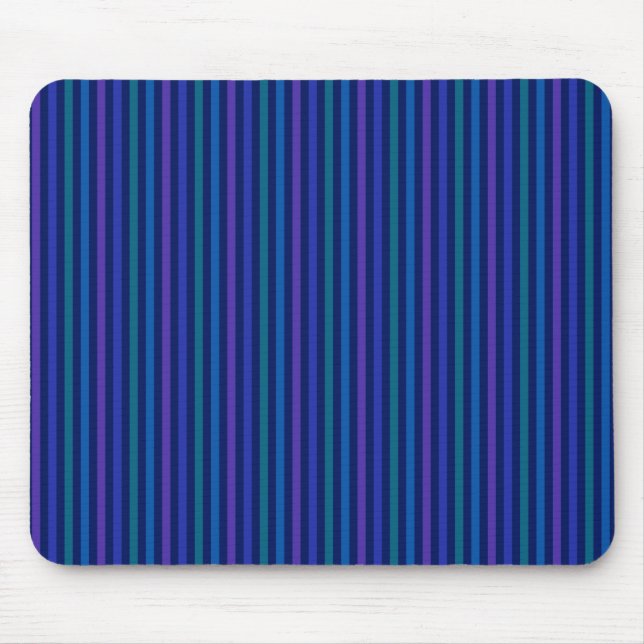 Vertikales Streifenmuster Blau Grün Lila Mousepad (Vorne)