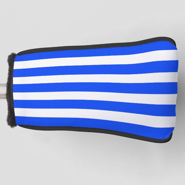 Vertikales Stricksegler Blau- und Weißmuster Golf Headcover (Vorderseite)