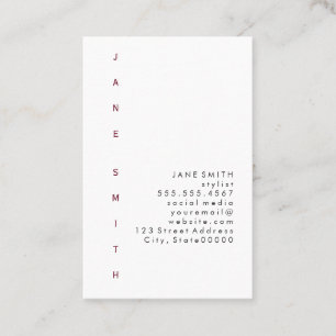 Vertikales Textdesign Visitenkarte