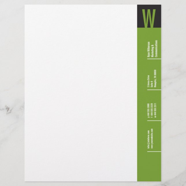 Vertikalitäts-Monogramm-Briefkopf Briefkopf (Vorderseite)