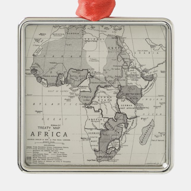 Vertrag-Karte von Afrika Ornament Aus Metall (Vorne)