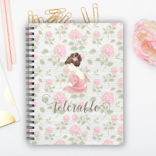 Verträglich - Jane Austen Floral Vintag Notizbuch