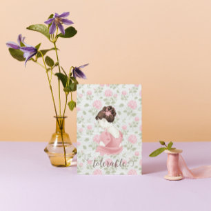 Verträglich - Jane Austen Floral Vintag Postkarte