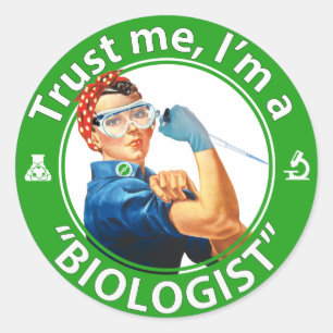 Vertrau mir, ich bin ein "Biologe" Logo auf dem Ru Runder Aufkleber