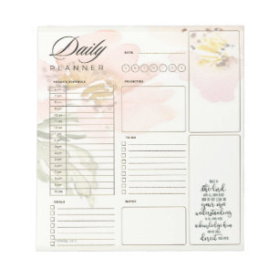 Vertraue auf den Herrn Blumen-Tagesplaner Notizblock