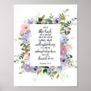 Vertraue auf den Herrn Blumendekor Poster
