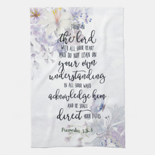 Vertraue auf den Herrn Blumenschmuck Geschirrtuch