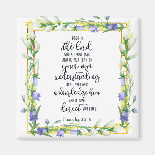 Vertraue auf den Herrn floral Magnet
