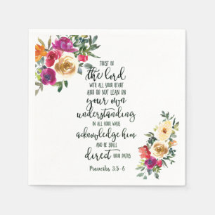 Vertraue auf den Herrn floral   Serviette