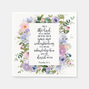 Vertraue auf den Herrn floral   Serviette