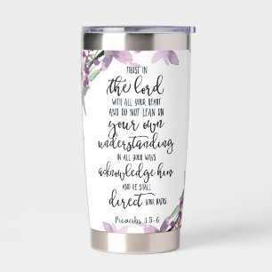 Vertraue auf den Herrn floral Thermobecher