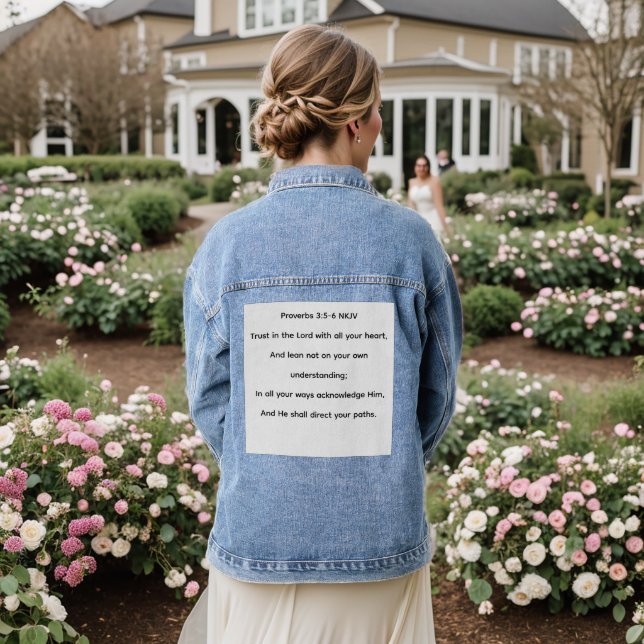 Vertraue auf den Herrn  Jeansjacke (Hochzeit Rückseite)
